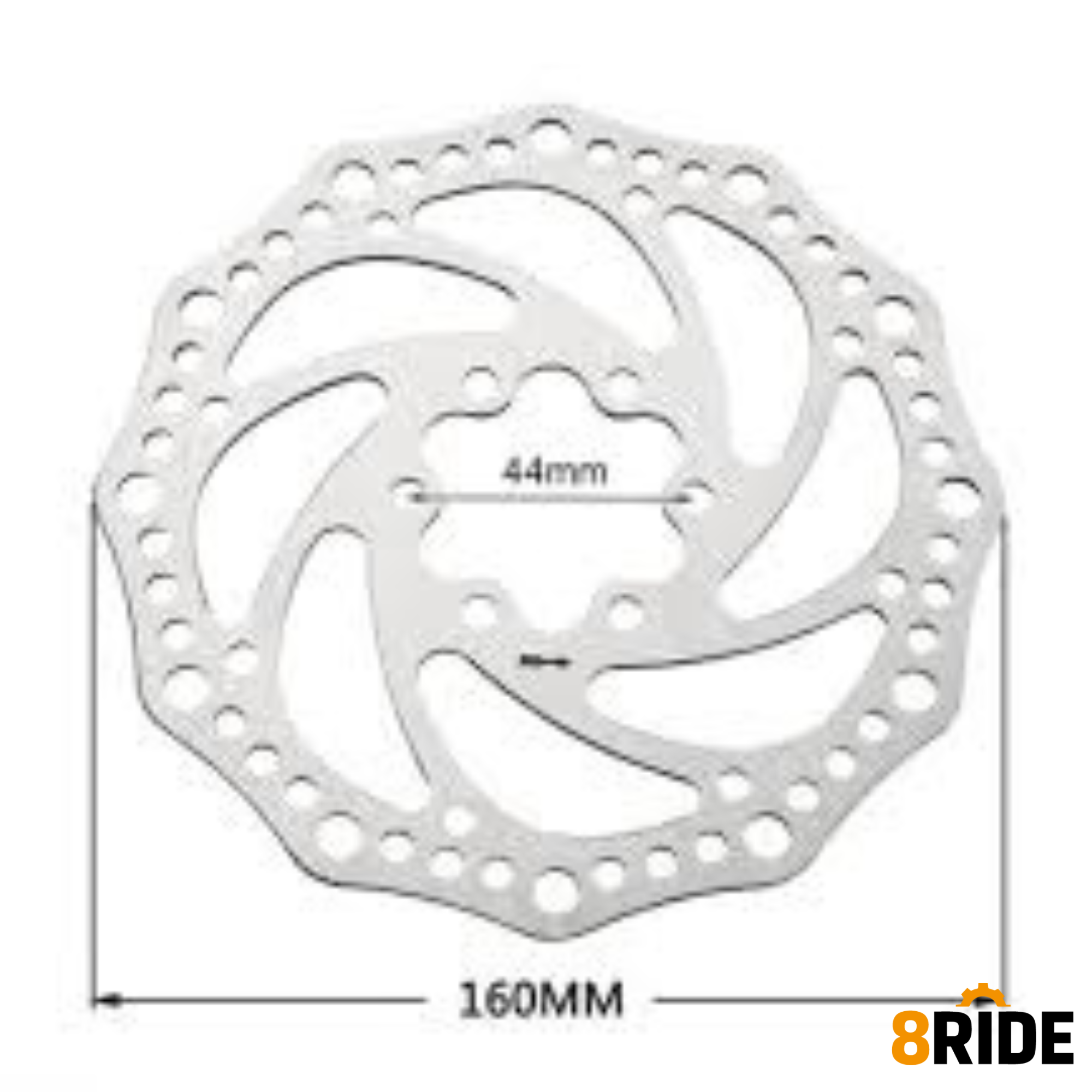 160mm Remschijf – RVS Schijfrem met 6-Bouts Bevestiging voor Fatbikes & MTB