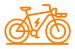 Elektrische fatbike icoon in oranje